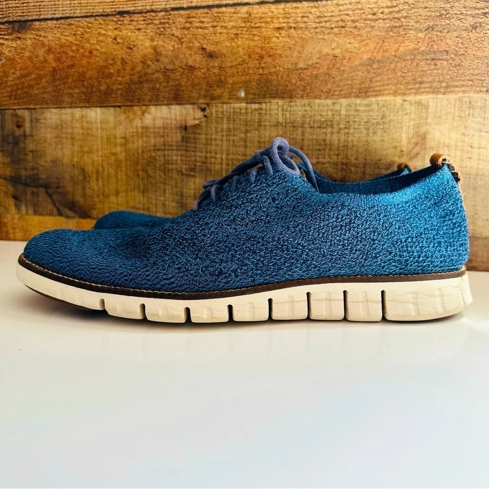 Cole Haan Men's ZEROGRAND Wingtip Oxford Marine Stitchlite Ivory